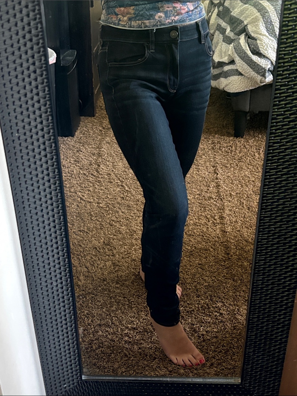 American Eagle High-Rise Blue Super stretch skinny jeans size 8
